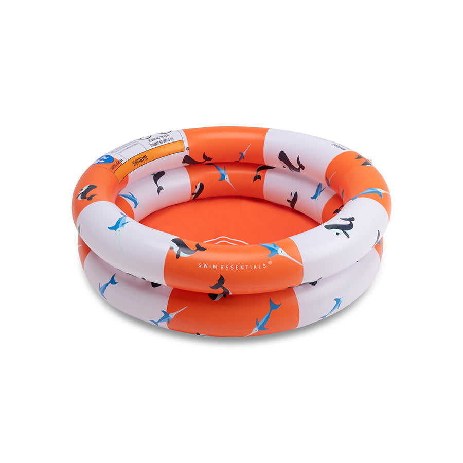 Stripette oceaniche | Piscina rossa bianca per bambini Ø 60 cm