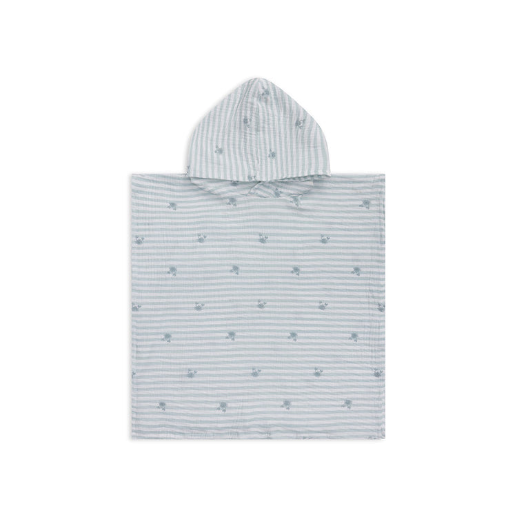Crabby | wit groene hydrofiele strandponcho 52 x 52 cm
