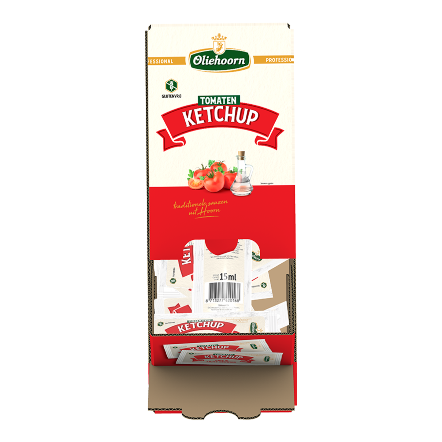 Sobres de ketchup de tomate Oliehoorn (150x 15ml)