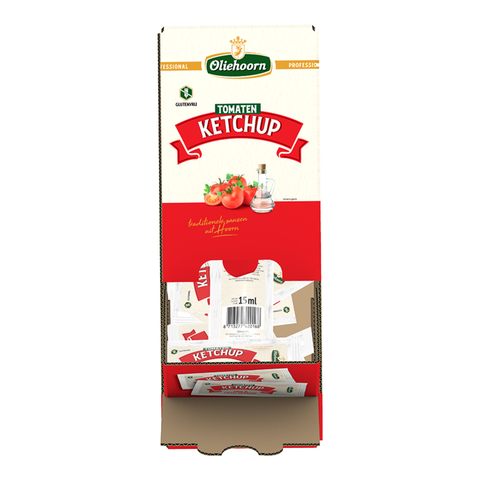 Sobres de ketchup de tomate Oliehoorn (150x 15ml)