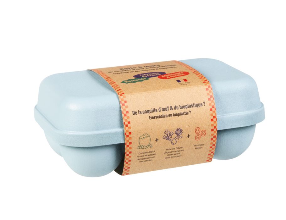 ¡Ah! ¡Mesa! Caja de huevo para 6 huevos azul