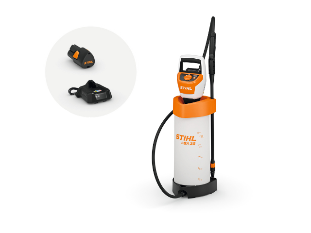 Pulverizador a presión inalámbrico Stihl sga 30 | conjunto | 5 litros | incluido Baterías de 2 ejes y 1 cargador - sa090117010