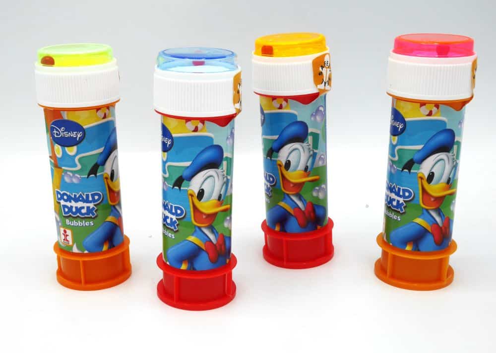 Disney 1 Vanja de burbujas Dulcop de Donald Duck con juego de paciencia.