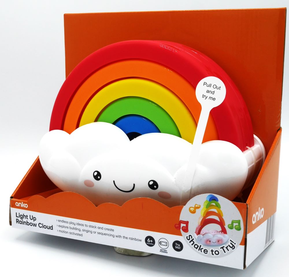 Playgo Light e suona la nuvola arcobaleno con archi impilanti.