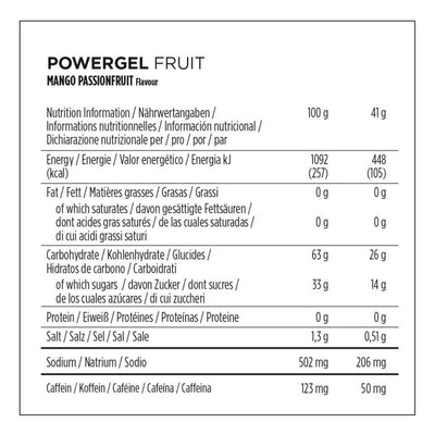 Powerbar powergel fruit (24 x 41gr) - mango-maracuyá (cafeína)