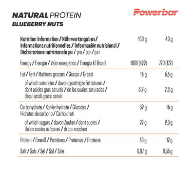 Powerbar proteína natural (18 x 40gr) - nueces de arándanos