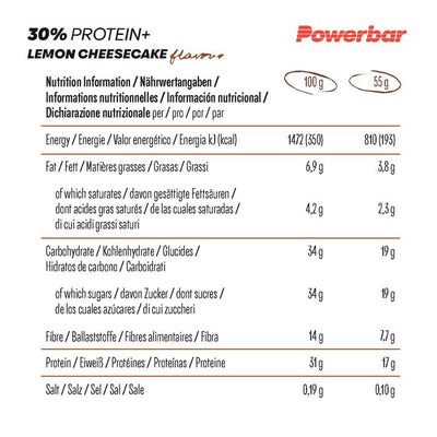 Powerbar 30% protein+ (15 x 55gr) - lemon-cheesecake