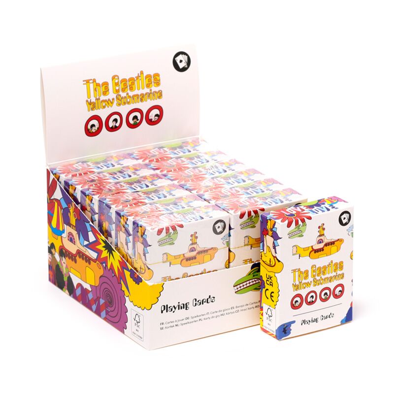 Las cartas de juego de submarino amarillo de los Beatles