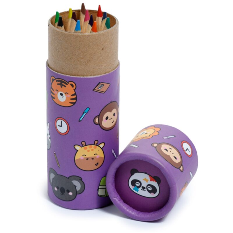 Adoramals Zoo - Sleeve da disegno 12 matite colorate