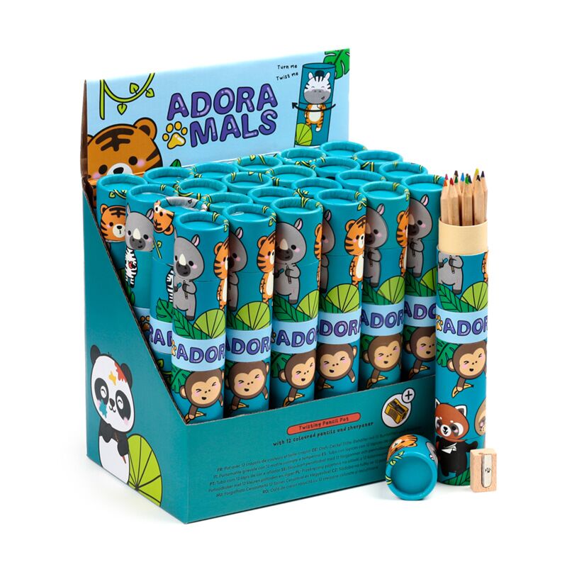 Adoramals Wild Large Turnop Cassetto a 12 matite colorate