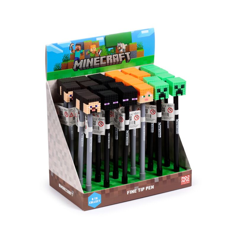 Minecraft Fine Writer Pen Siliconen Top (Alex Steve Creeper Enderman)
