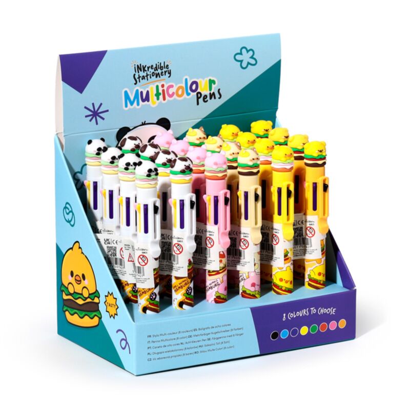 Schattige hamburger meerkleurige pen (8 kleuren)