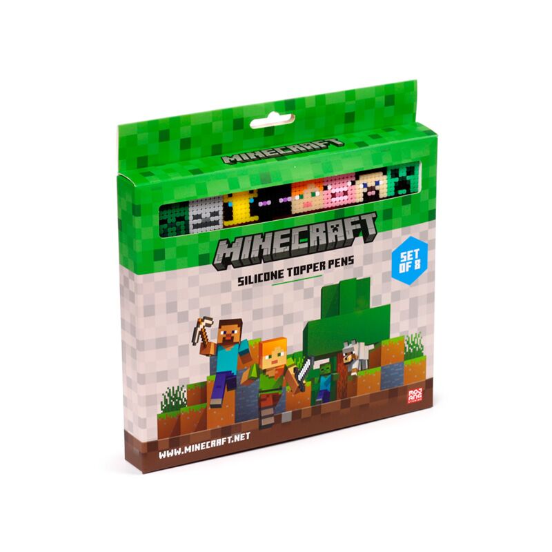 8-delige minecraft fijnschrijver pen siliconen top