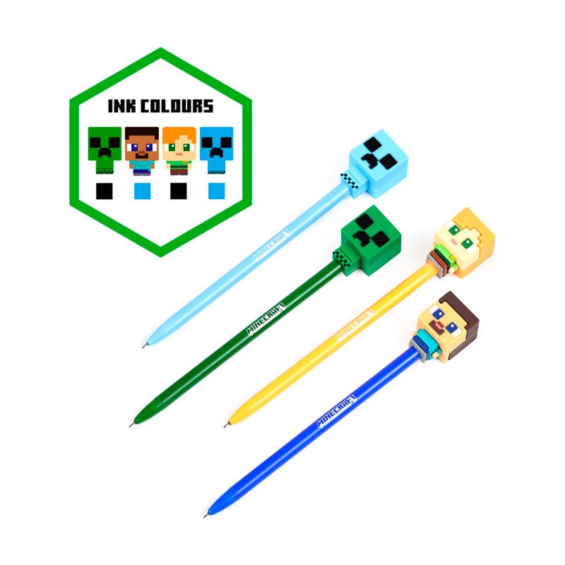 Set di 4 penne cancellabili Minecraft Chibi Top