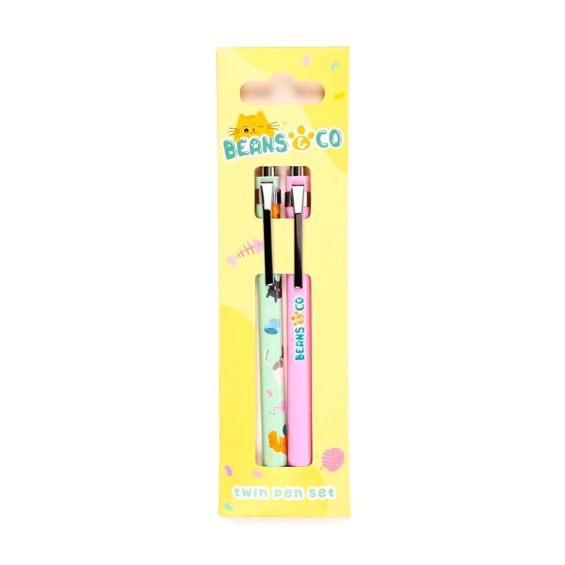 Beans Co Cat Duo Pen Set Black