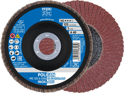 Pferd lamellenschijf 125mm a80 inox alu | 10 stuks
