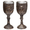 Copa de beber pirata decorativo de madera de oro cepillado