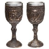 Decoratieve geborsteld goud hout-effect piraatn drinkbeker - afbeelding 1