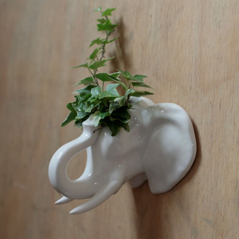 Decoración de la pared de la cabeza de elefante cerámica