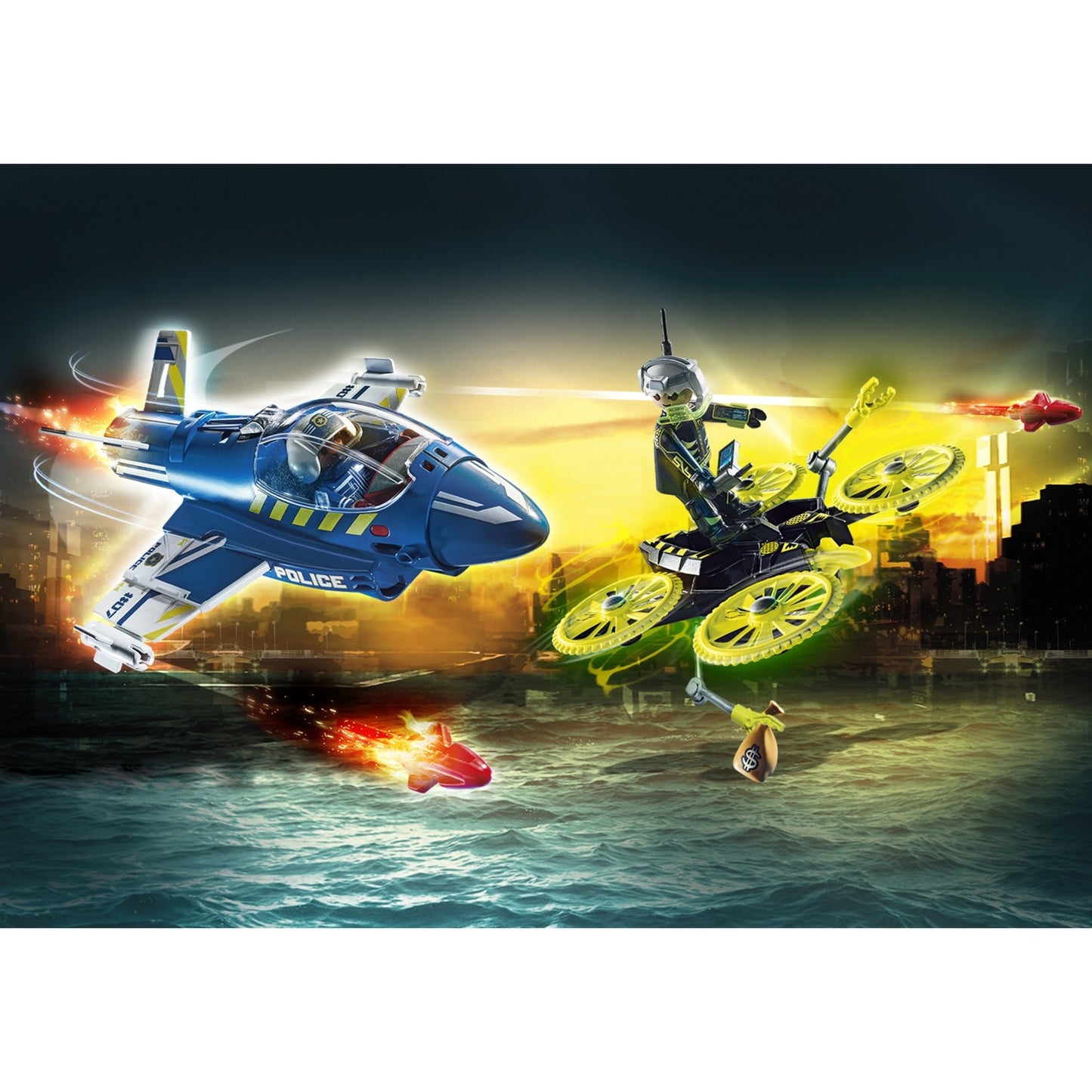 Playmobil City Action Police Jet Drone-Achtervolging 70780