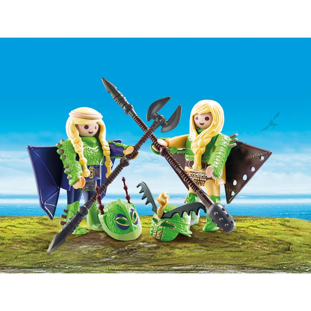Playmobil Dragons Schorrie y Morrie en traje de vuelo