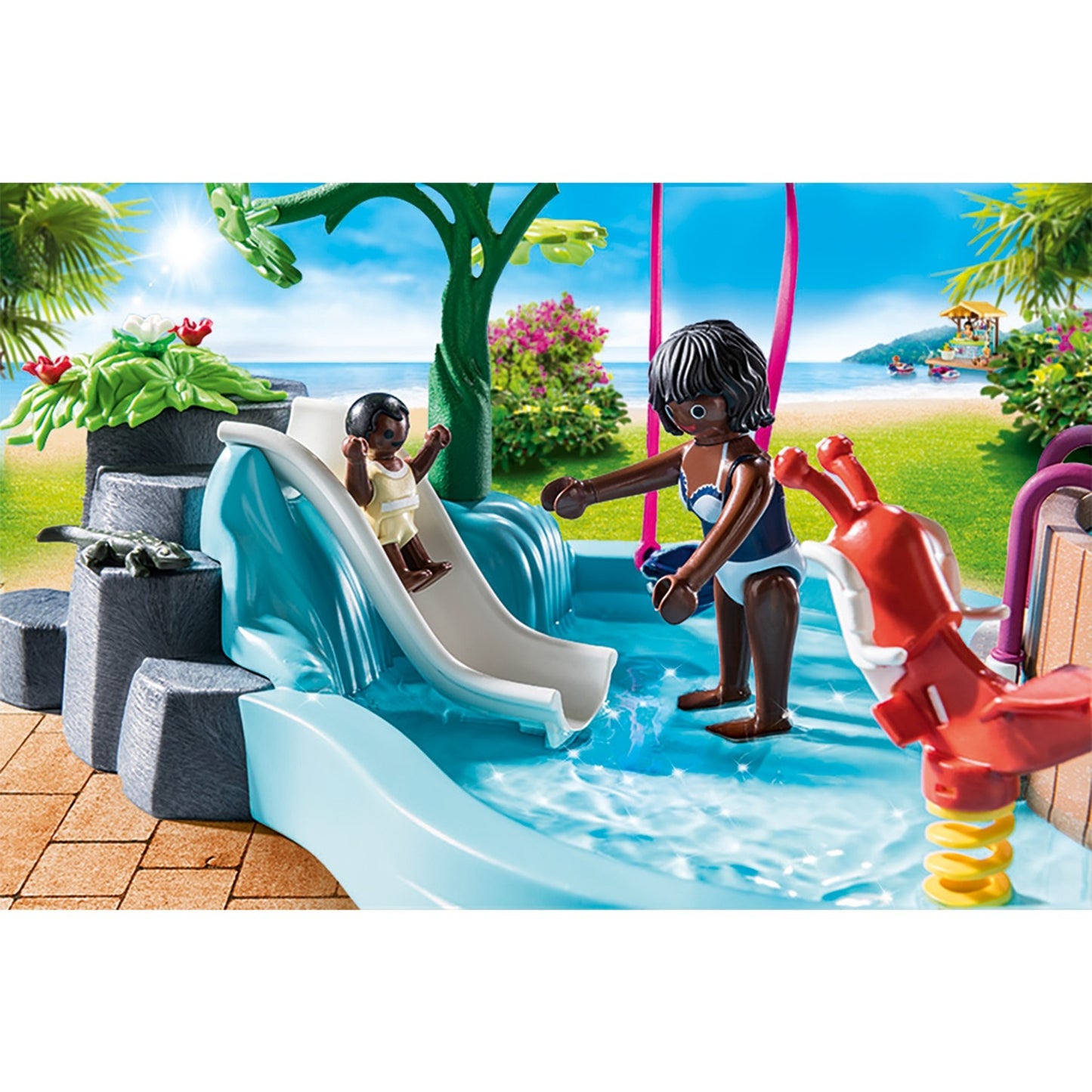 PlayMobil Family Fun Natadming para niños con Whirlpool 70611