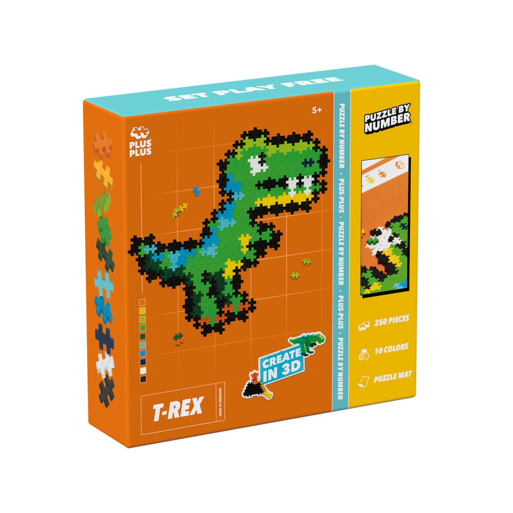 Plus plus puzzle con i numeri t-rex 250 pz plus-plus (4334)