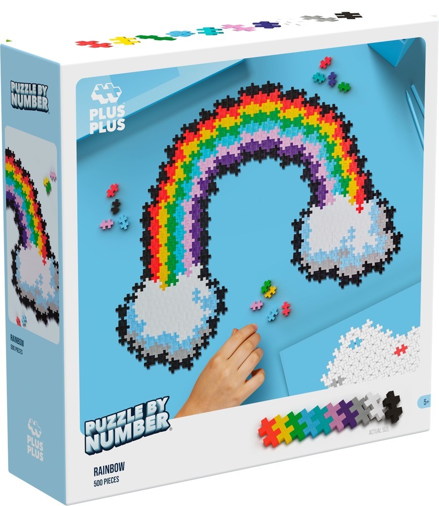 Puzzle plus plus con numeri arcobaleno plus-plus: 500 pezzi (3913)