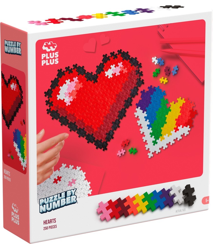 Plus plus puzzle by number hart plus-plus: 250 stuks (3911)