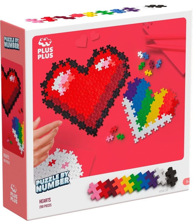 Puzzle plus plus con numeri cuore plus-plus: 250 pezzi (3911)
