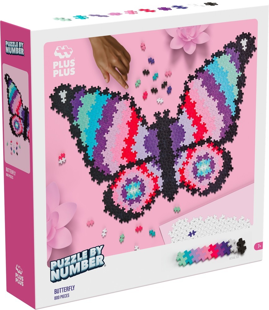 Plus plus rompecabezas por números mariposa plus-plus: 800 piezas (3915)