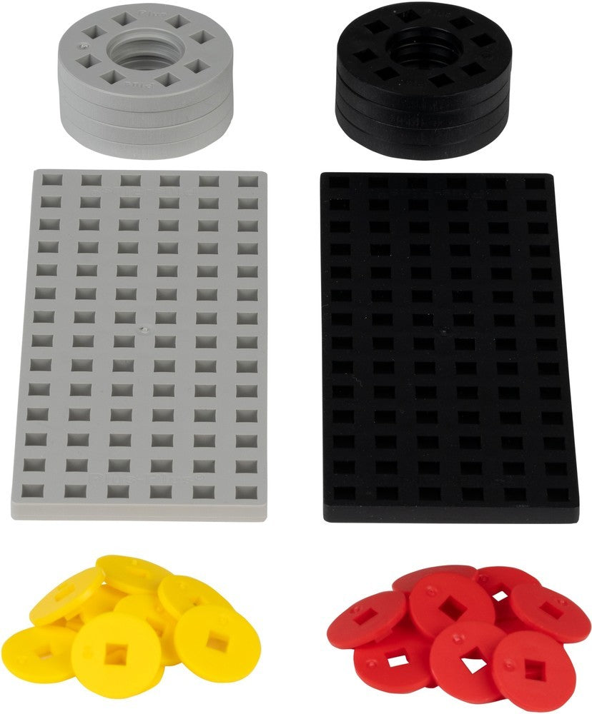 Placa de construcción plus plus gris negro pequeña y ruedas plus-plus: 26 piezas (3965)