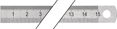 Promat tecwerk stalen liniaal | lengte 150 mm | staal buigzaam | verdeling b = mm 1 2 mm - 4000858760