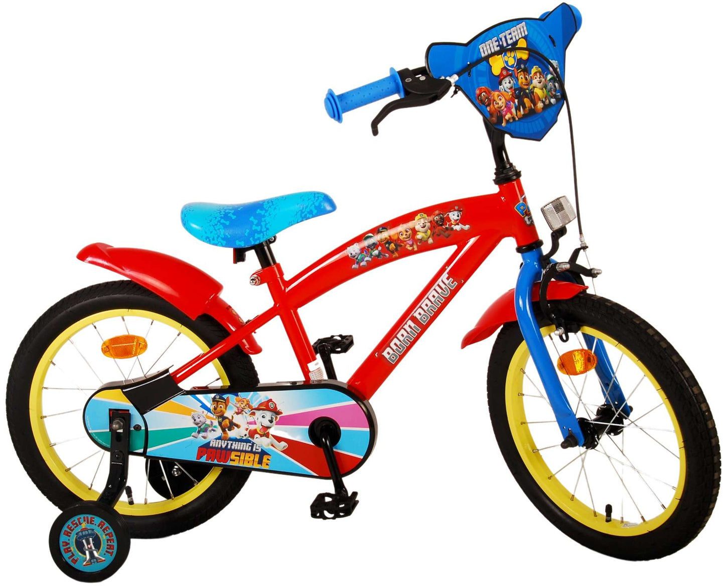 Paw Patrol Kinderfiets - Jongens - 16 inch - Rood Blauw