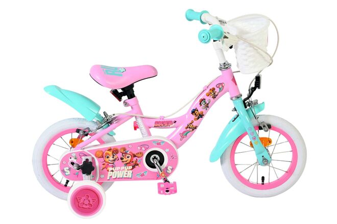 Volare paw patrol kinderfiets - meisjes - 12 inch - roze - twee handremmen
