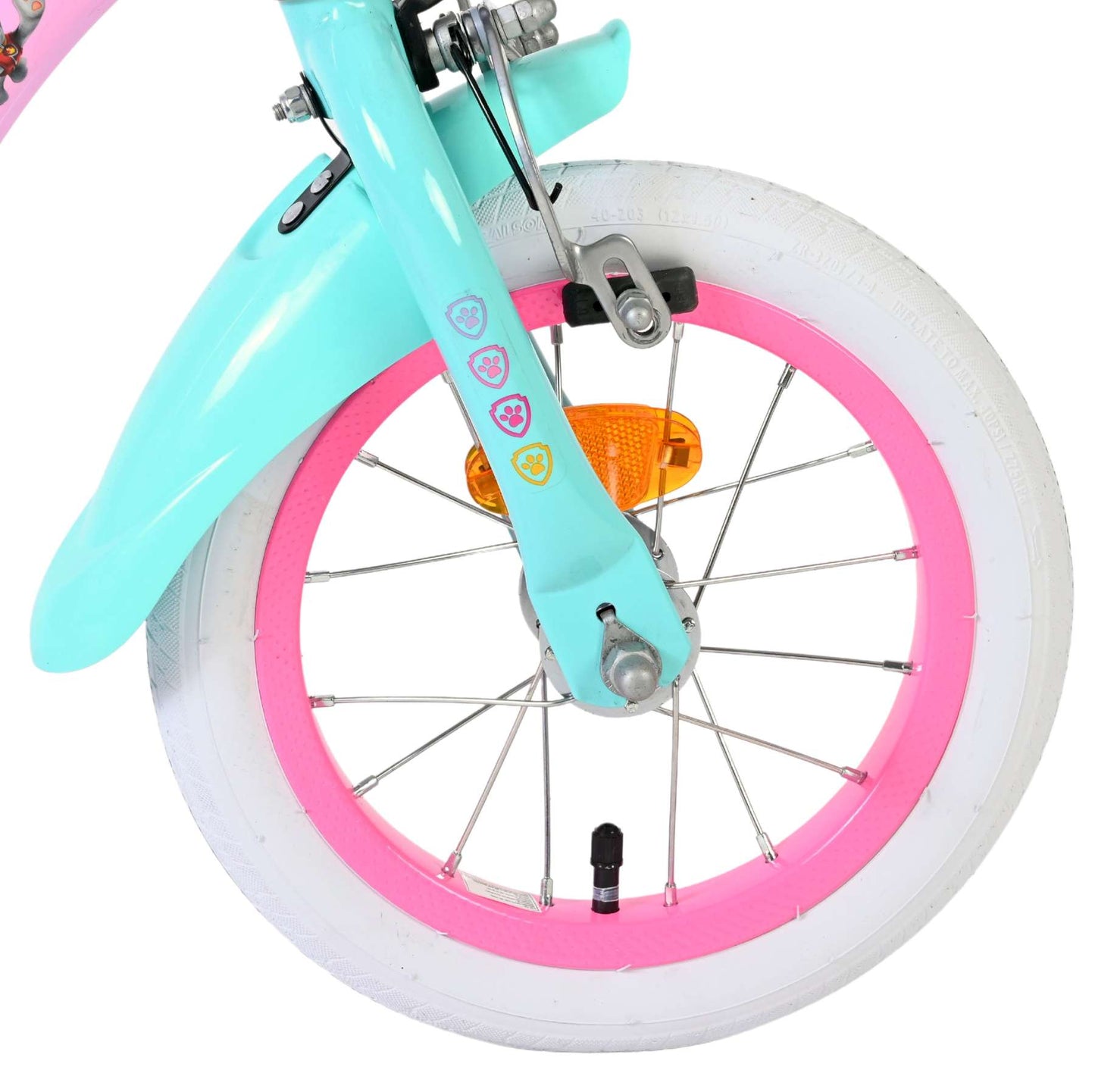 Volare paw patrol kinderfiets - meisjes - 12 inch - roze - twee handremmen