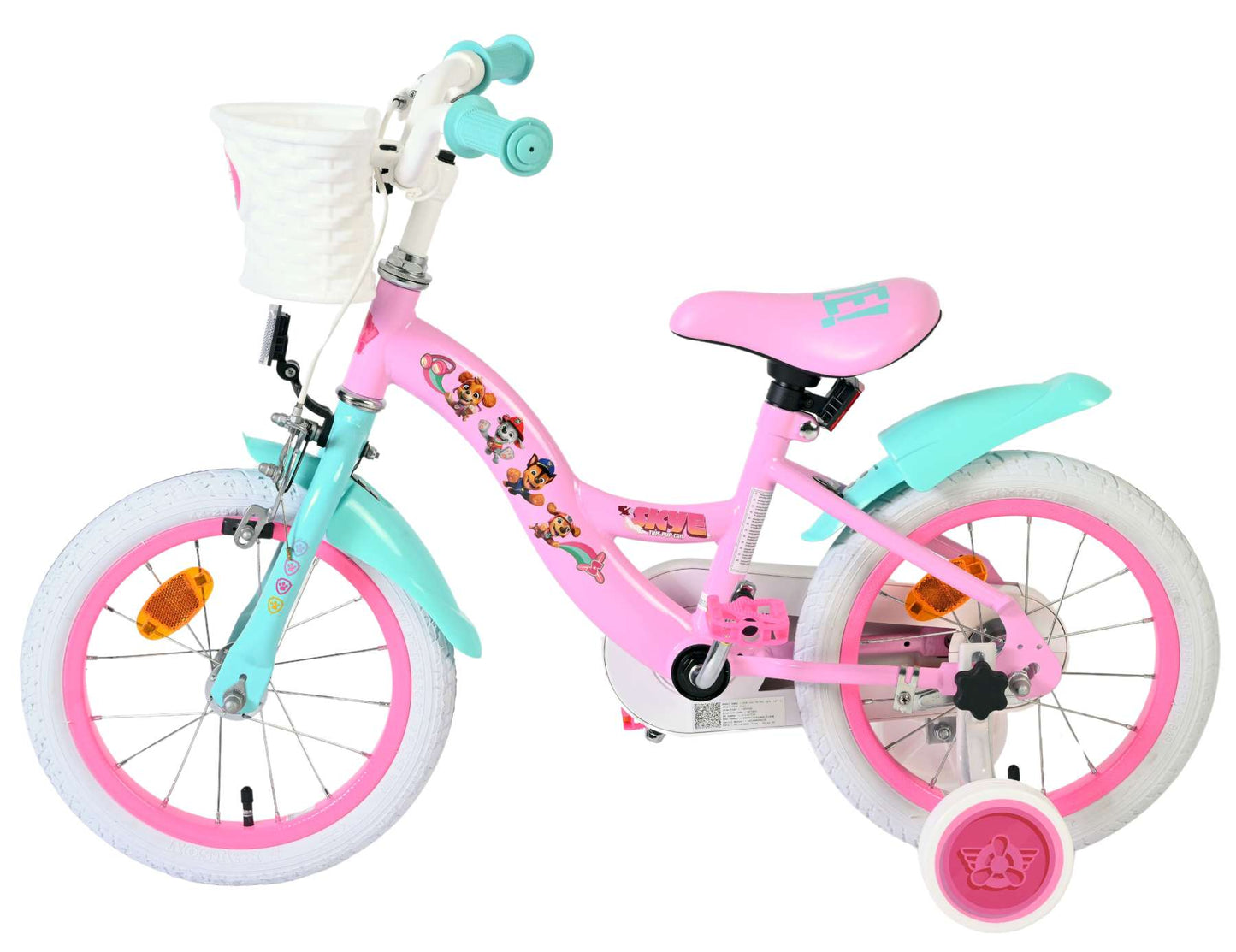 Bicicleta infantil Paw Patrol - niña - 14 pulgadas - rosa