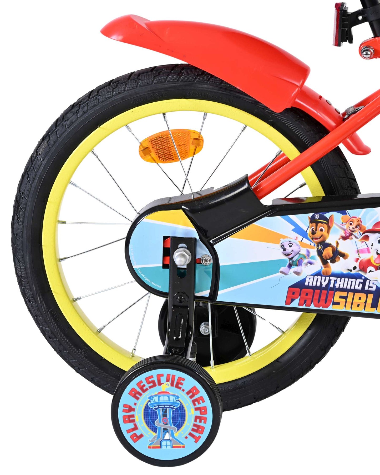Bicicletta per bambini Paw Patrol - ragazzi - 16 pollici - rosso blu