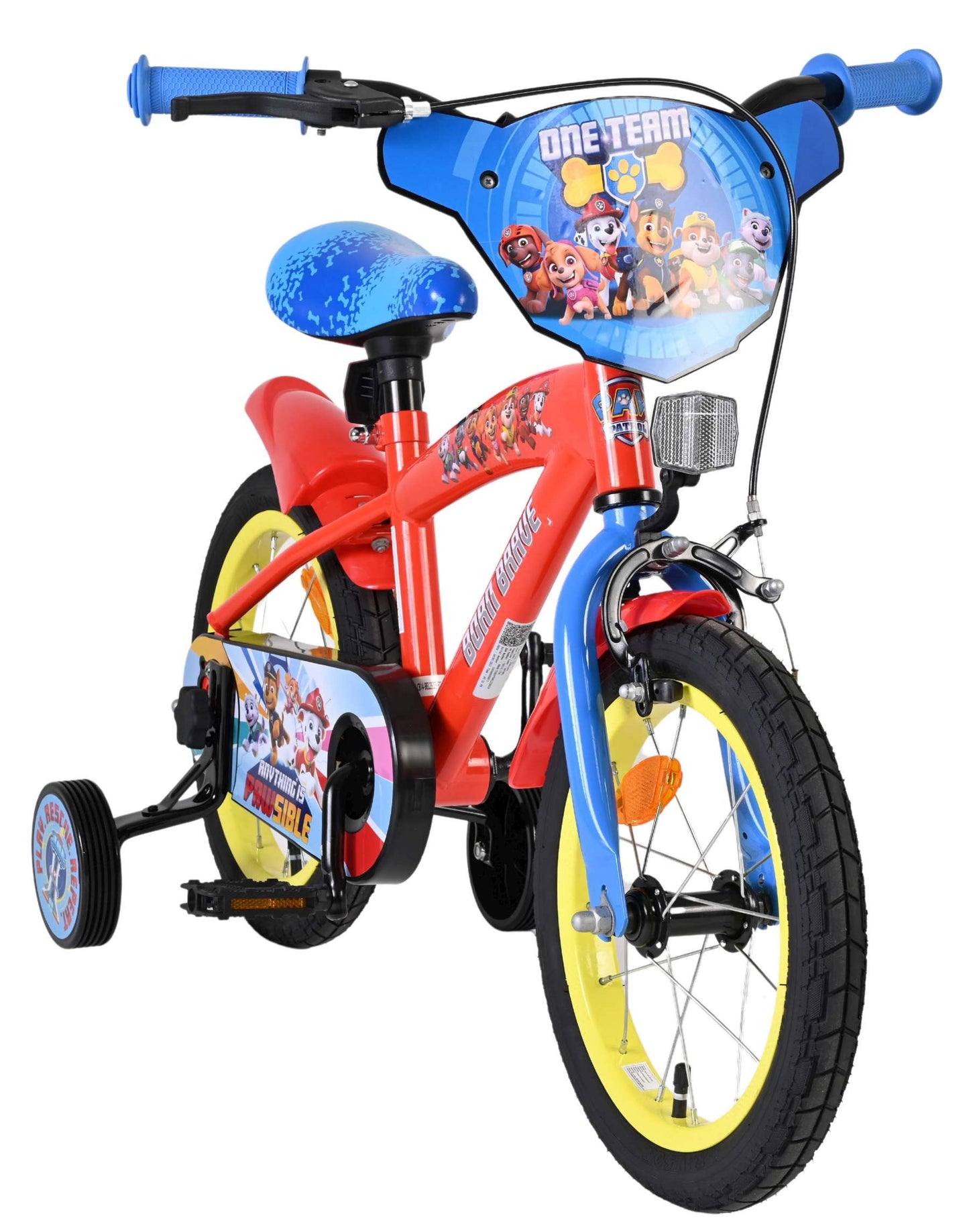 Bicicletta per bambini Paw Patrol - ragazzi - 14 pollici - rosso blu