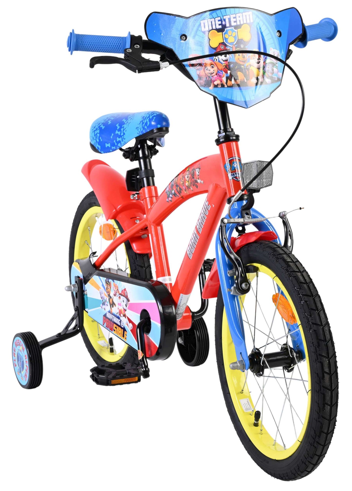 Bicicletta per bambini Paw Patrol - ragazzi - 16 pollici - rosso blu