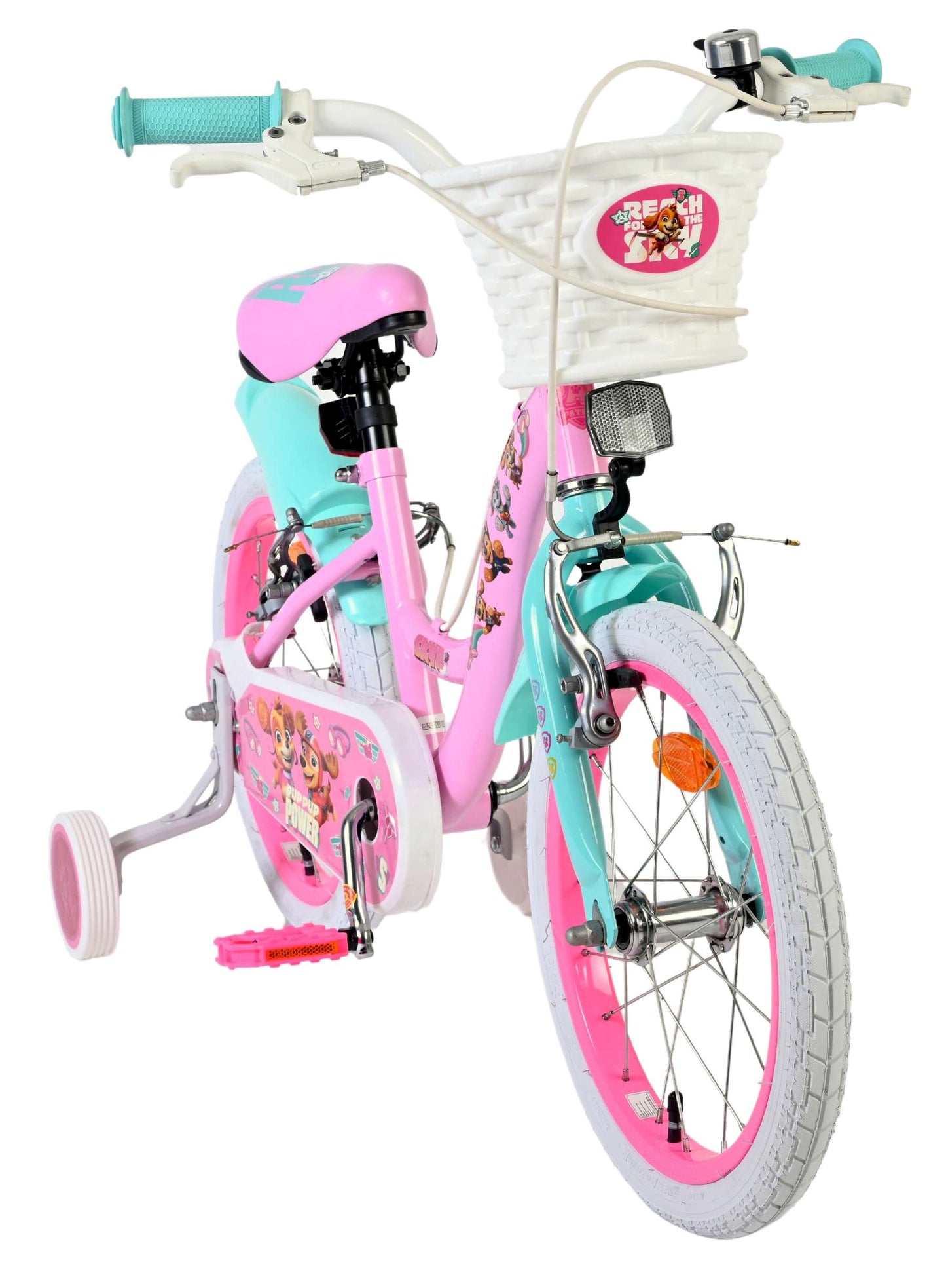 Volare paw patrol kinderfiets - meisjes - 16 inch - roze - twee handremmen