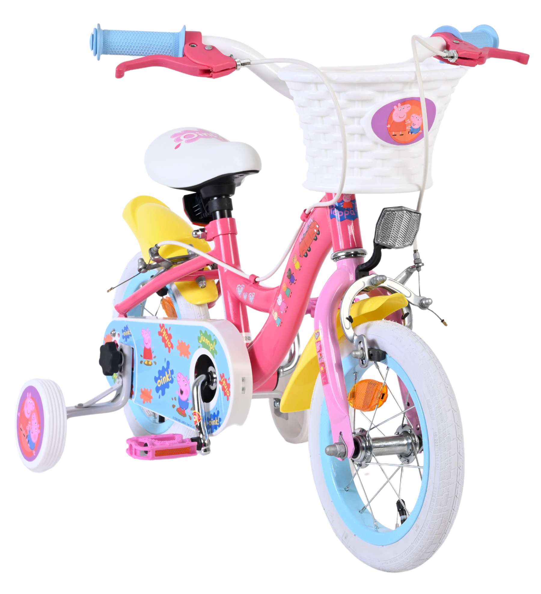 Volare peppa pig kinderfiets - meisjes - 12 inch - roze - twee handremmen