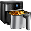 Princess digitale airfyer 6l heteluchtfriteuse (zwart zilver, 6 liter)