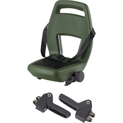 asiento trasero junior 6+ reposapiés + cinturón verde militar negro