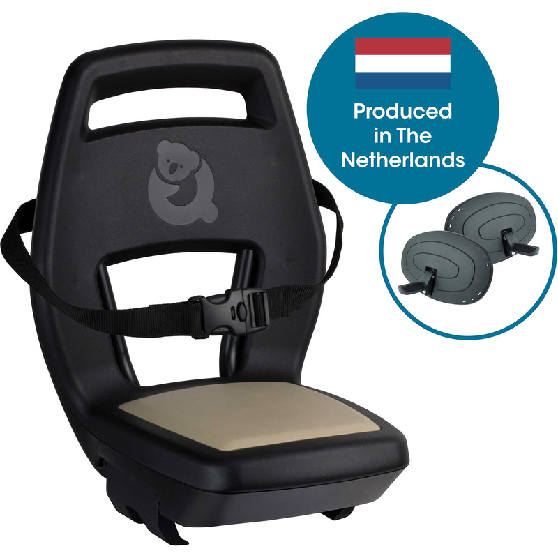 Qibbel Q344 Asiento trasero 6+ Junior con reposapiés y placas de protección Negra