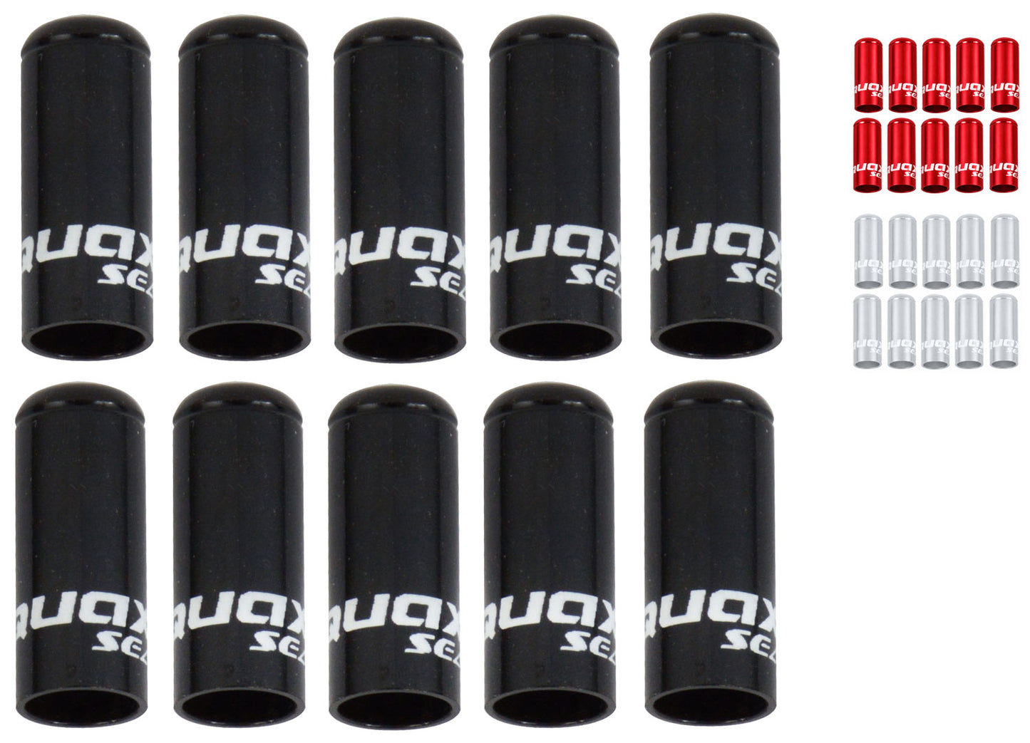 Tappi terminali in alluminio Quaxar sigillati 5 mm per copertura freno esterna (10 pezzi) | nero