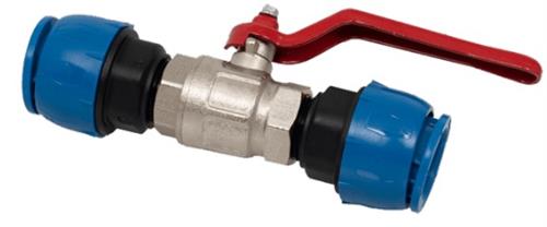 Alusic kogelafsluiter 2xø40mm buisopname