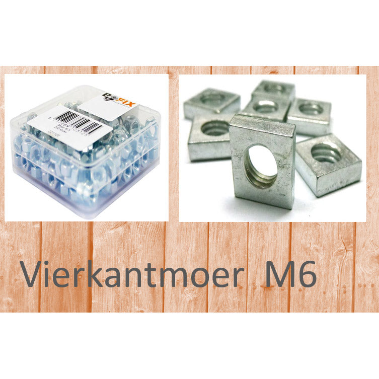 Bofix vierkantmoer m6 (100st)