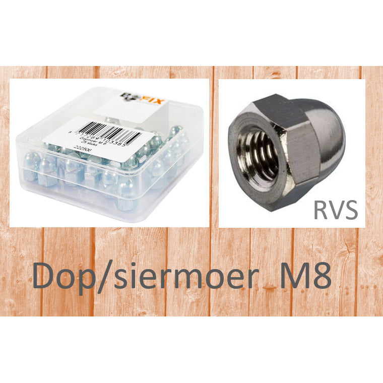 Dado M8 per 25 in acciaio inox