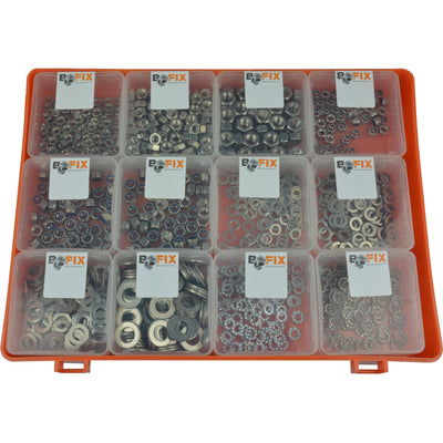 Bofix Sorti 12DLG. Rings + nuts stainless steel